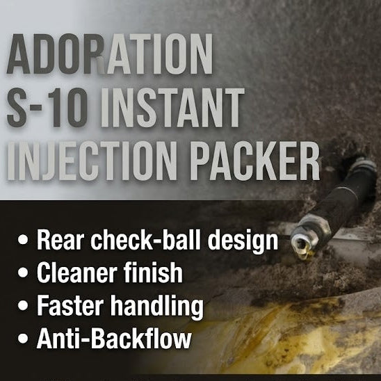 Banner of S-10 (1/2" x 3.5") Stainless Steel Adoration Injection Packer Mechanical Packer Port- High-Pressure Concrete Crack Repair with Instant Removal