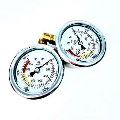 Pressure Gauge 0-10000 PSI 2-Pack