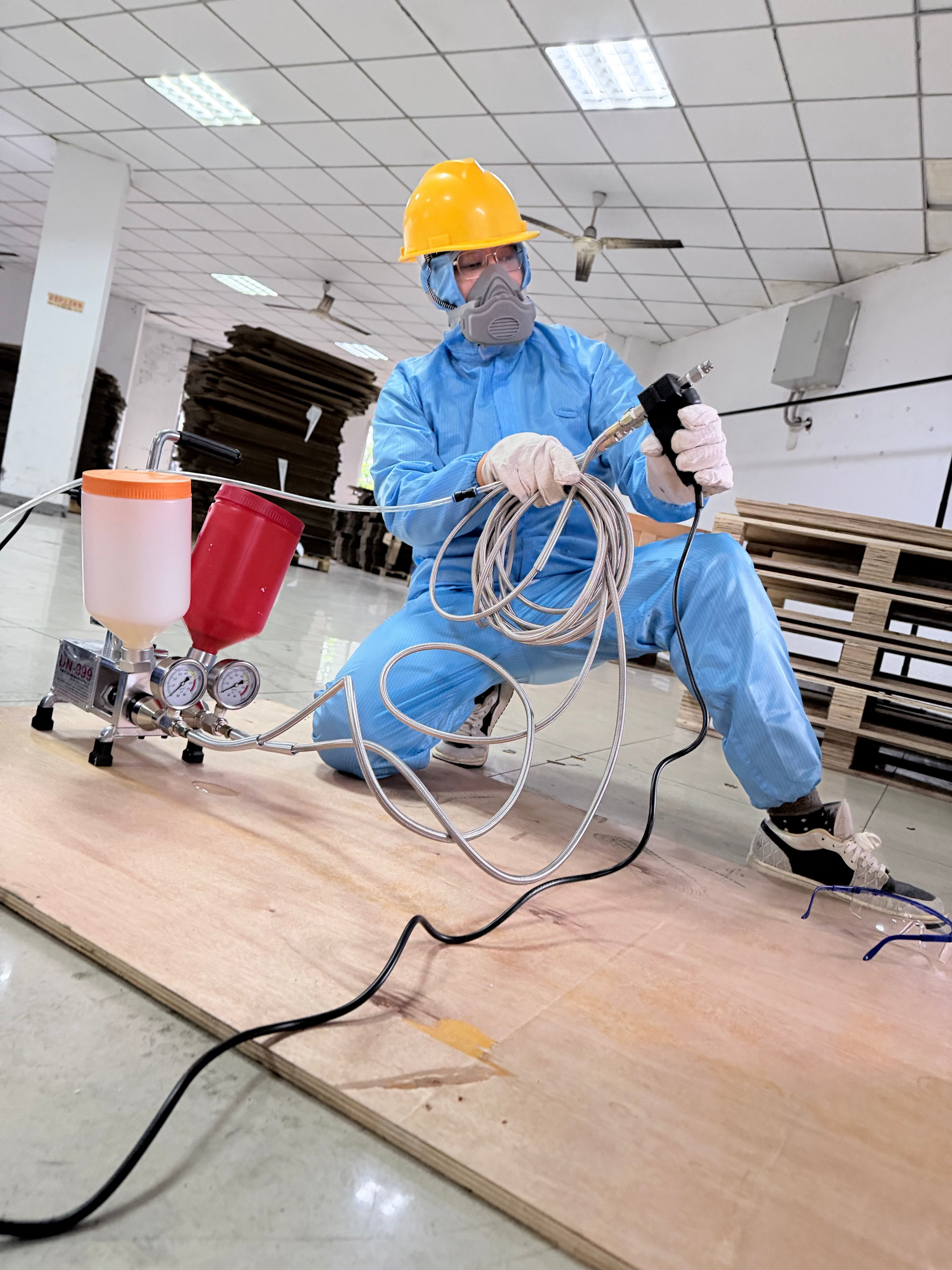 Working Polyurethane Foam Spray Gun AB Two-component High Pressure Coating Spray Gun Kit polyurethane or polyurea Sprayer(2L/Min, 10000psi) for DN-999 1:1 Injection Pump – Polyurethane/Polyurea/Insulation/Coating/Waterproofing/Expansion Joint