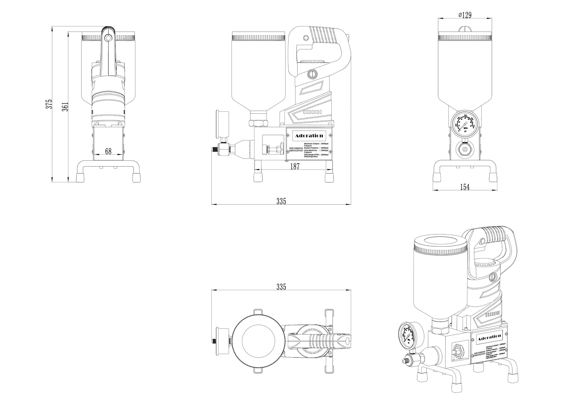 Details of Adoration SU-999 Injection Pump for Concrete Repair,Crack Repair,Waterproofing