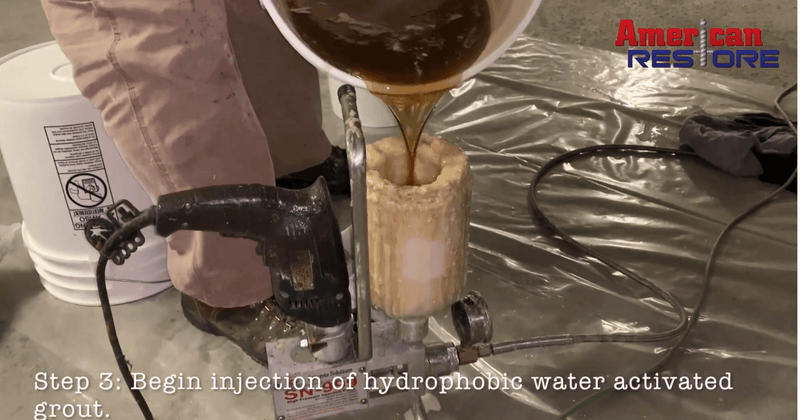 Urethane grout injection