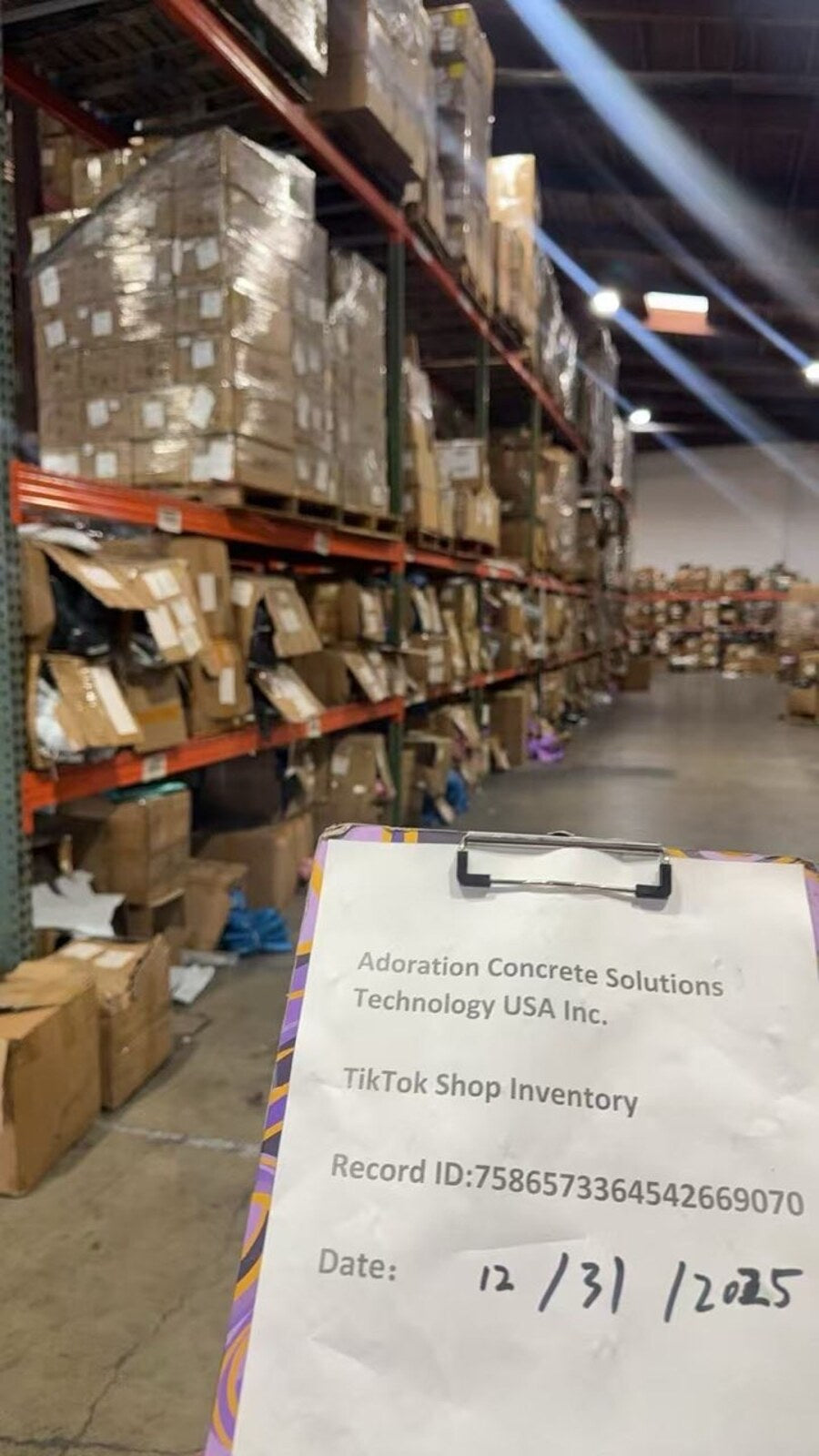 Adoration warehouse interior shelves City of Industry